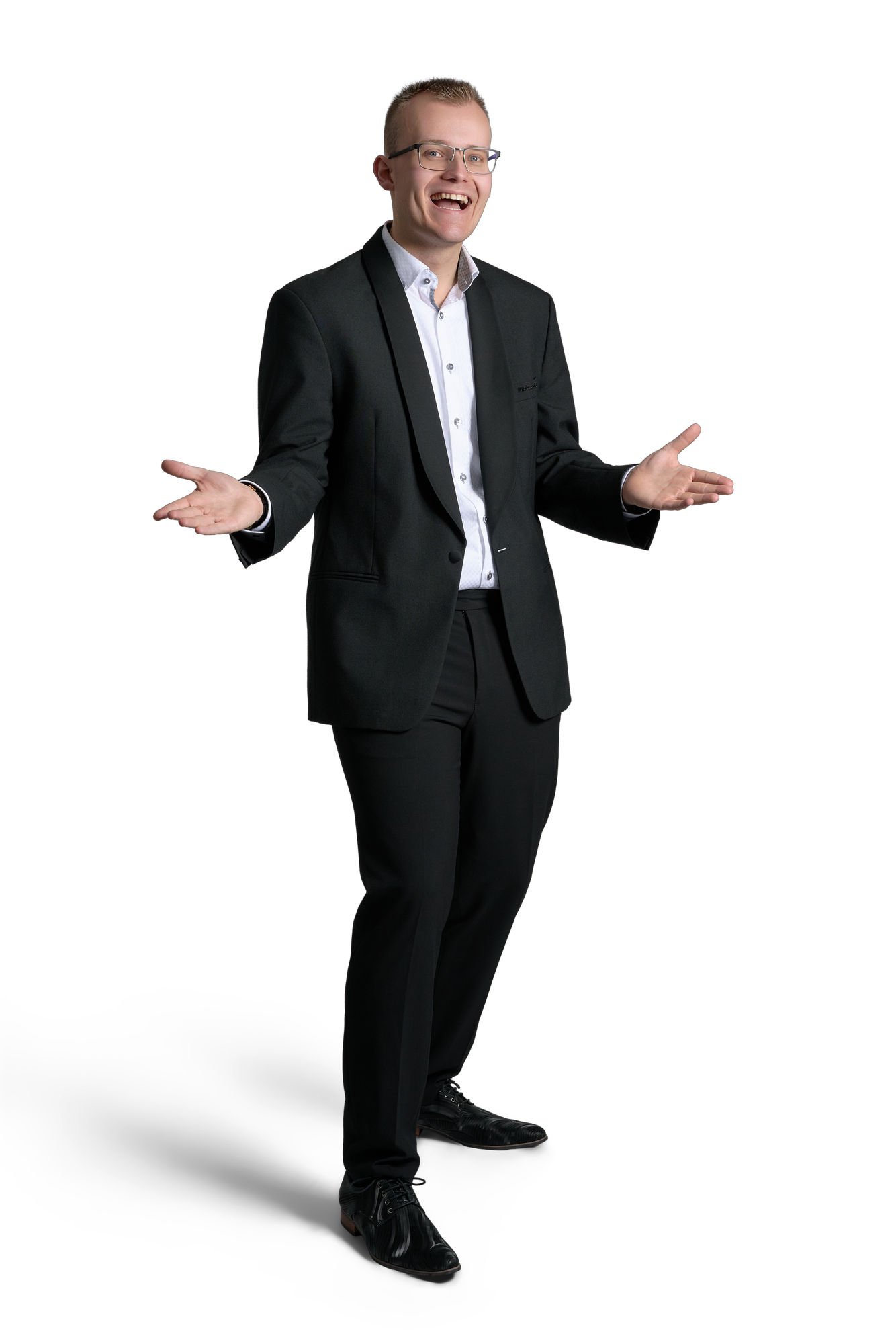 Ferdinand Borgman tijdens een live gesprek of interview op het podium